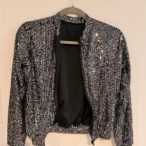 Black and Silver Sequin Jacket